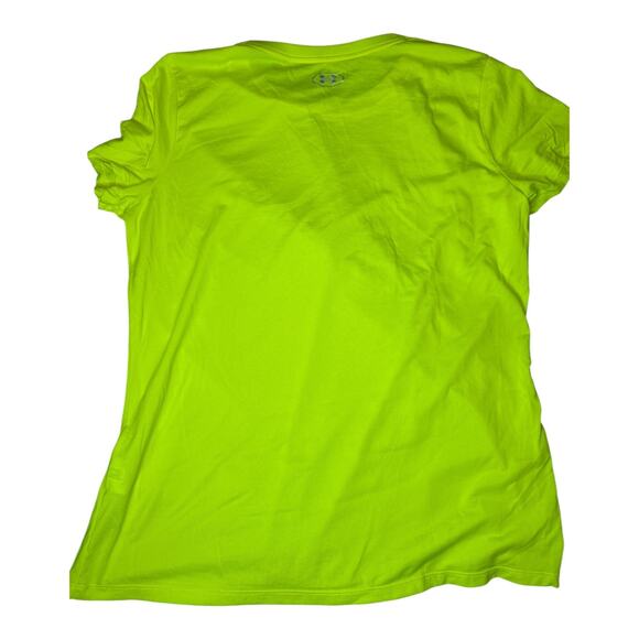 Under Armour Women’s XL Bright Lime Green Athletic T-Shirt Loose Fit Top - Picture 2 of 8